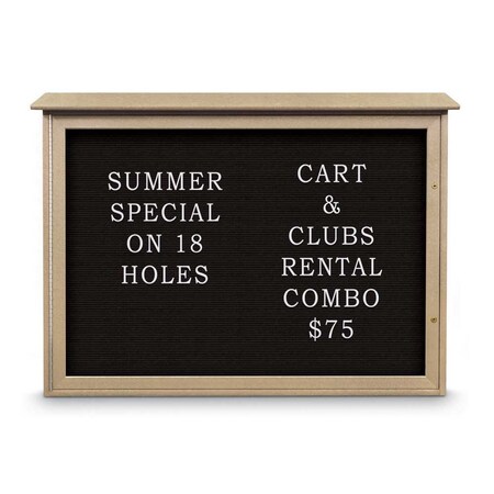 United Visual Products Outdoor Enclosed Combo Board, 72"x36", Gold Frame/Grey & Rubber UVCB7236ODG-GREY-RUBBER